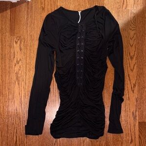 Free people Black Ruched Women's Top